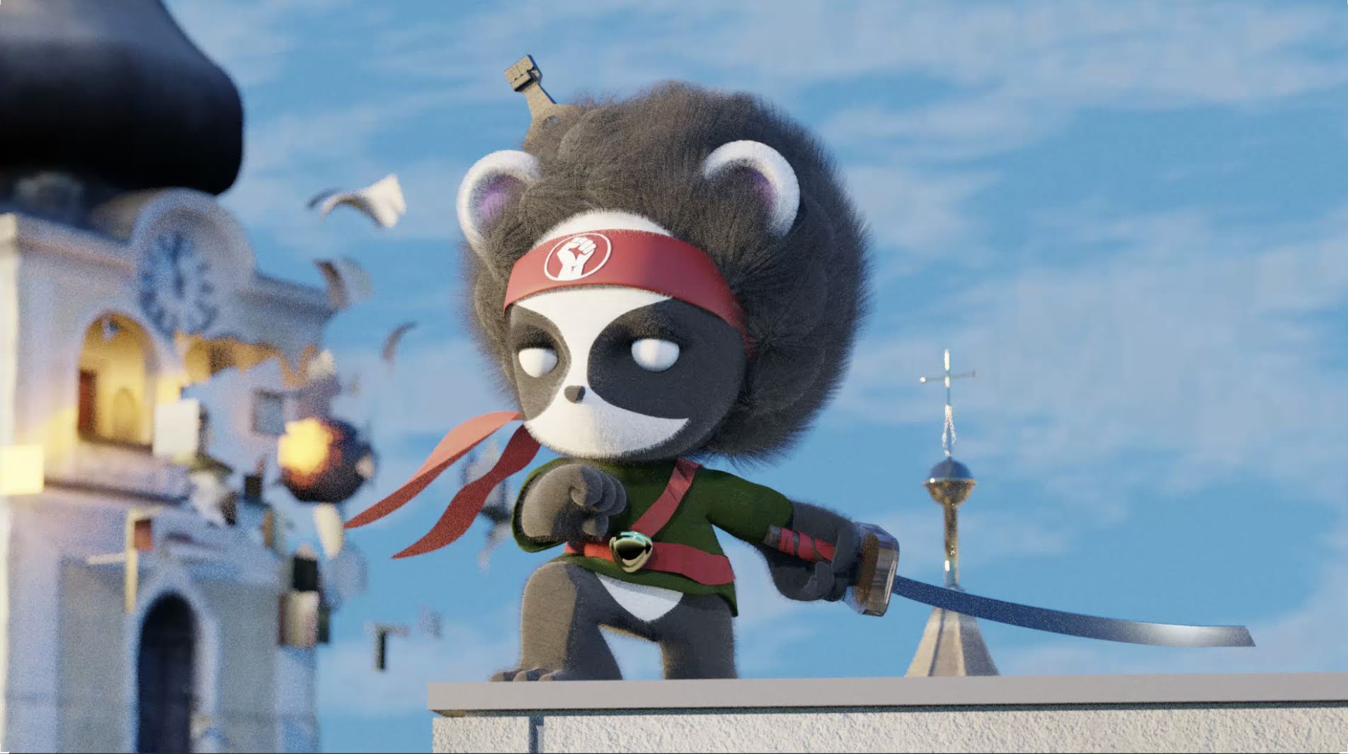 Afro Panda sharing a story