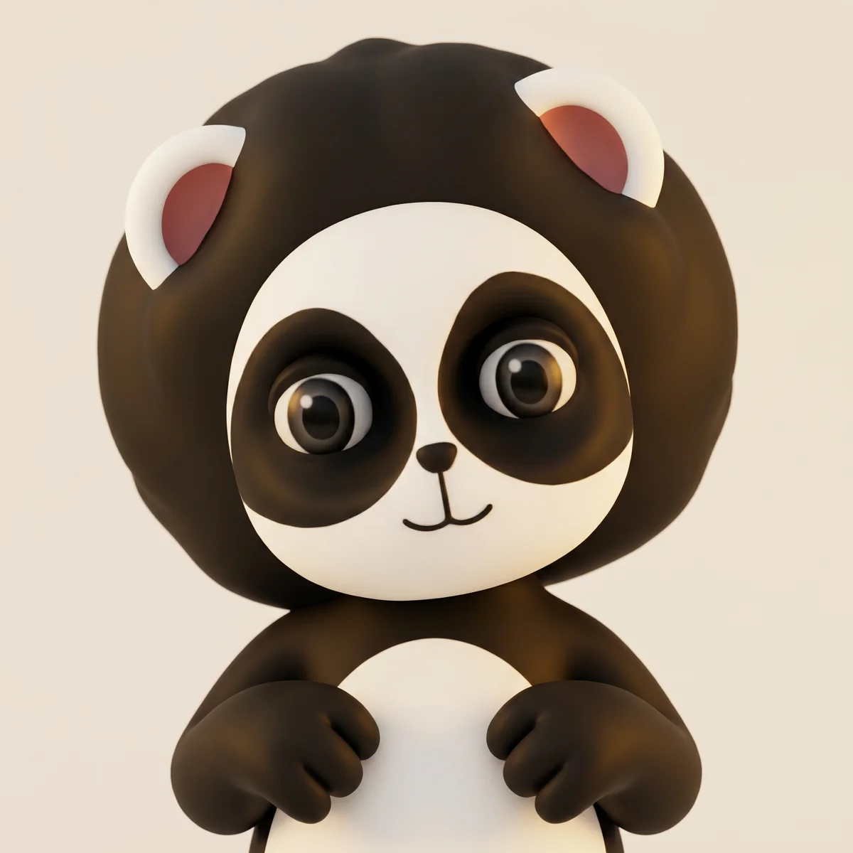 Afro Panda — a curious panda with a large round black afro